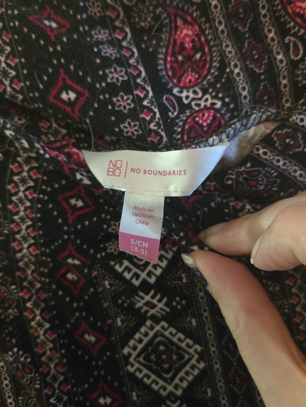 No Boundaries Patterned Pants Size Small - Picture 2 of 2